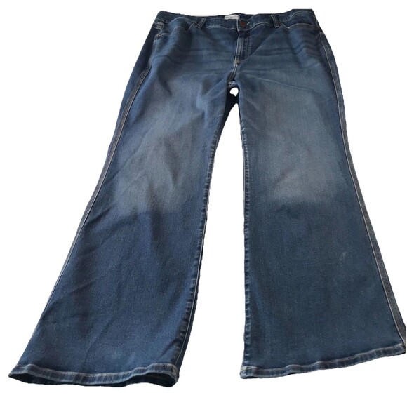Lane Bryant Wide Leg Flare Denim Jeans Plus Size 24 - Picture 1 of 12